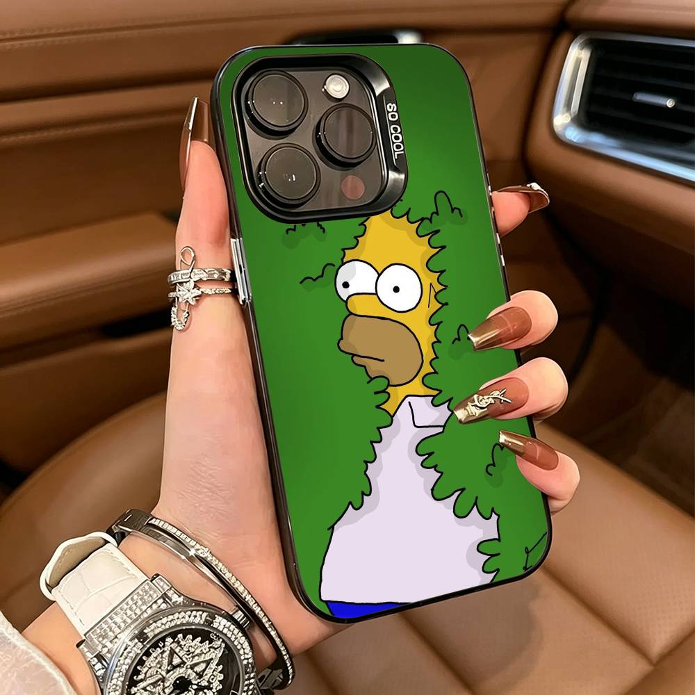 S-Simpsons C-Cartoon Phone Case For IPhone17 16 11 12 13 14 15 16 Pro Max Plus Cover Colored Silver Funda Bumber