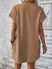 European and American Casual Batwing Sleeve Dress with Invisible Pockets (2024)
