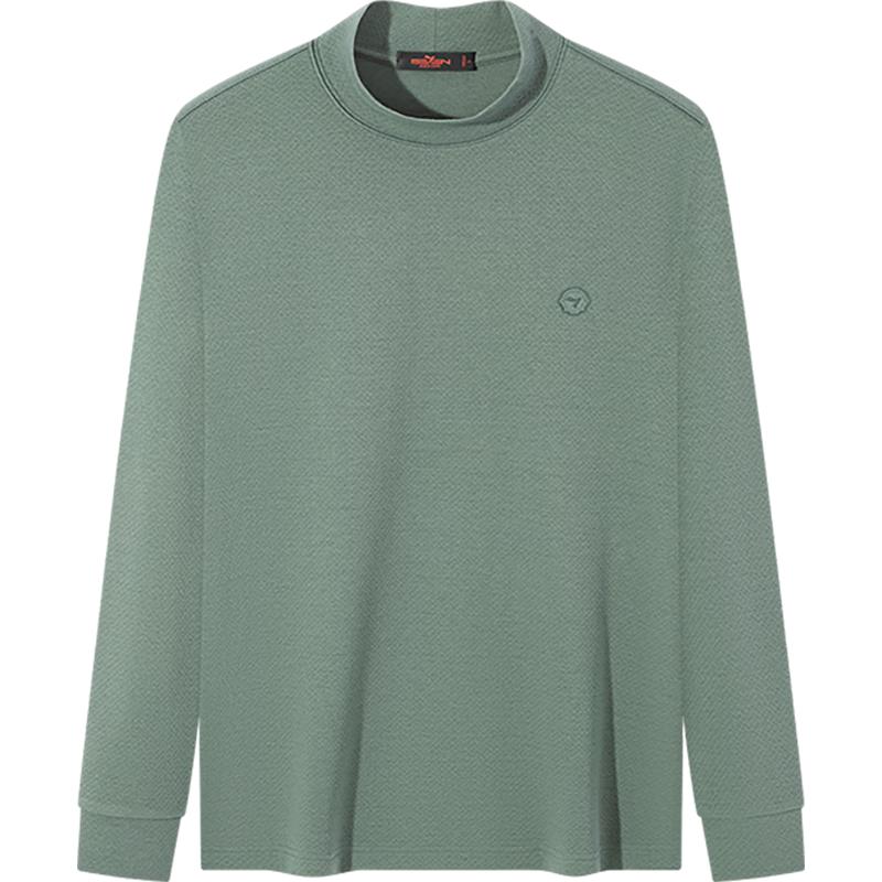 Septwolves Men s Jacquard Half-High Collar Long Sleeve T-Shirt XL