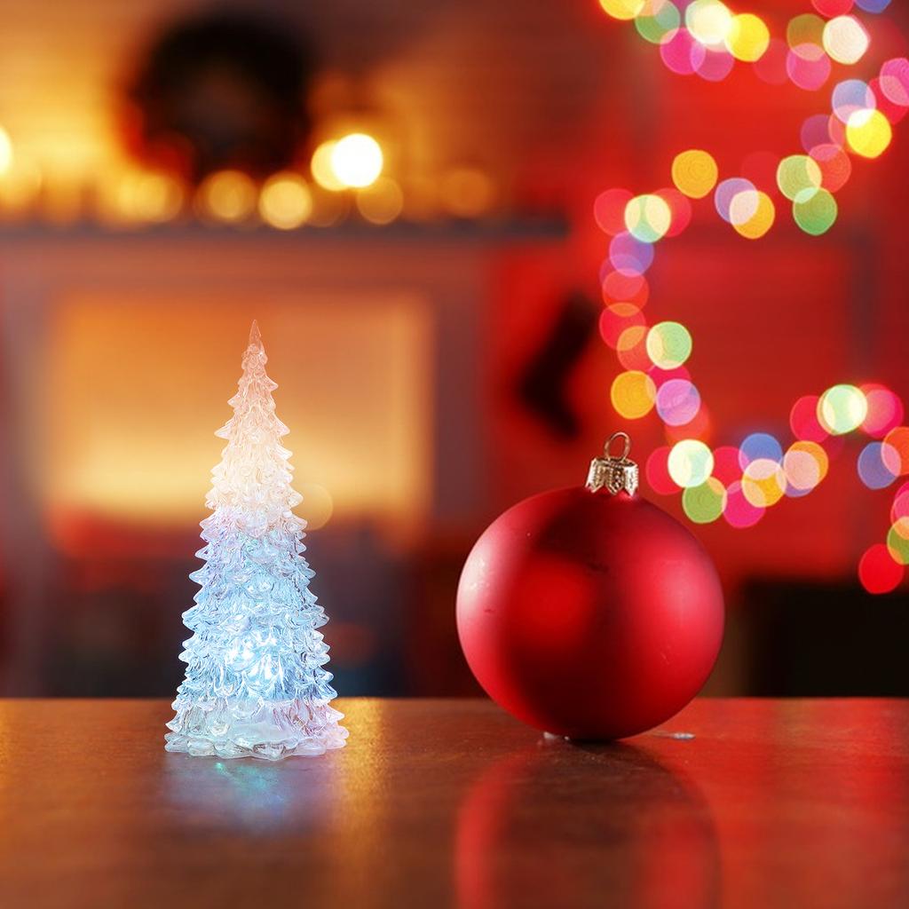 3Pcs LED Light Up Christmas Tree Tabletop Mini Xmas Trees Glowing Night Light for Indoor Holiday Decoration Party Present