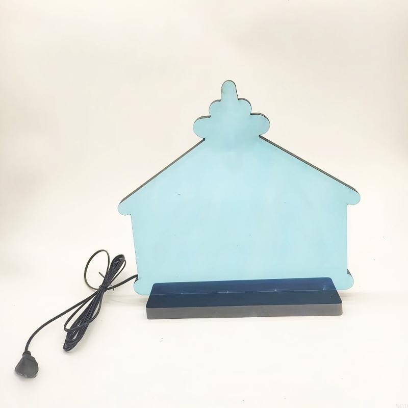 Traditional LED Lighting Nativity Scene Atmospheres Table Ornament PVC Texture Suitable for Home and Event Decors M4YD
