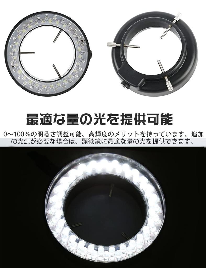 Restars LED Ring Light for Stereo 60 LED 62mm Inner Power Adapter Adjustable Microscopes, Long-Life High-Brightness Beads, Diameter, Included,
