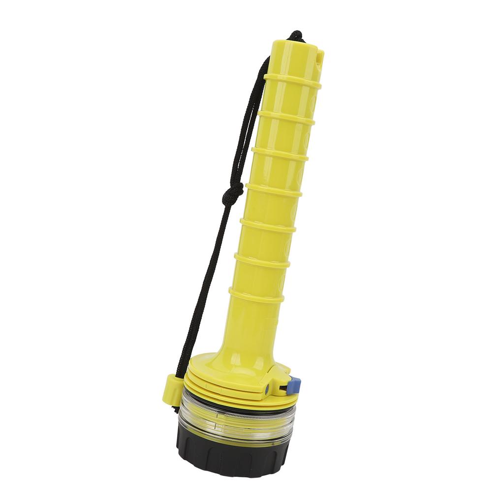 Dive Flashlight Anti Slip Waterproof LED Submersible Flashlight for Underwater Camping Yellow