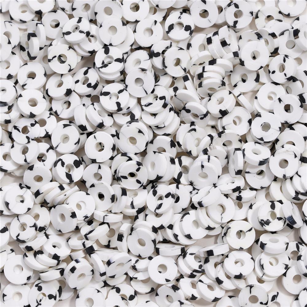 350pcs 6mm Flat Round Polymer Clay Beads Loose Spacer Beads for Jewelry Making DIY Needlework Bracelet Necklace Accessories