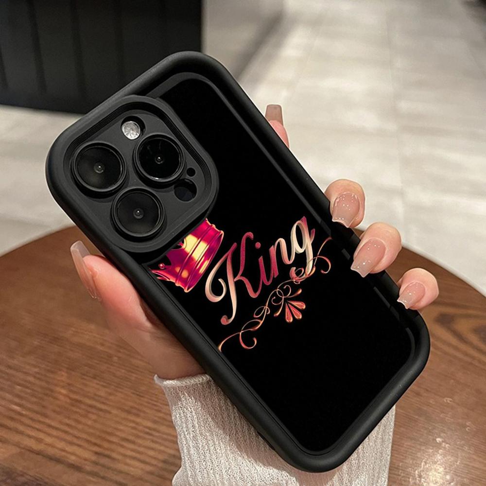 LZ29 Husă de telefon din silicon pentru cuplu coroană regină rege pentru Xiaomi 11 Lite 5G 14T Redmi 14C 13C A3 Note 12 11 9 10 13 Pro Plus Husă spate rezistentă la șocuri