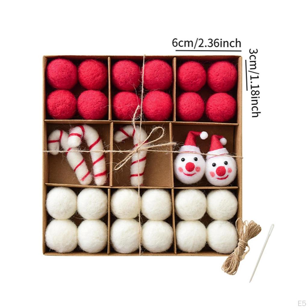 Christmas Felt Balls Decoration Handmade Lightweight Party Gift Ornaments Hanging