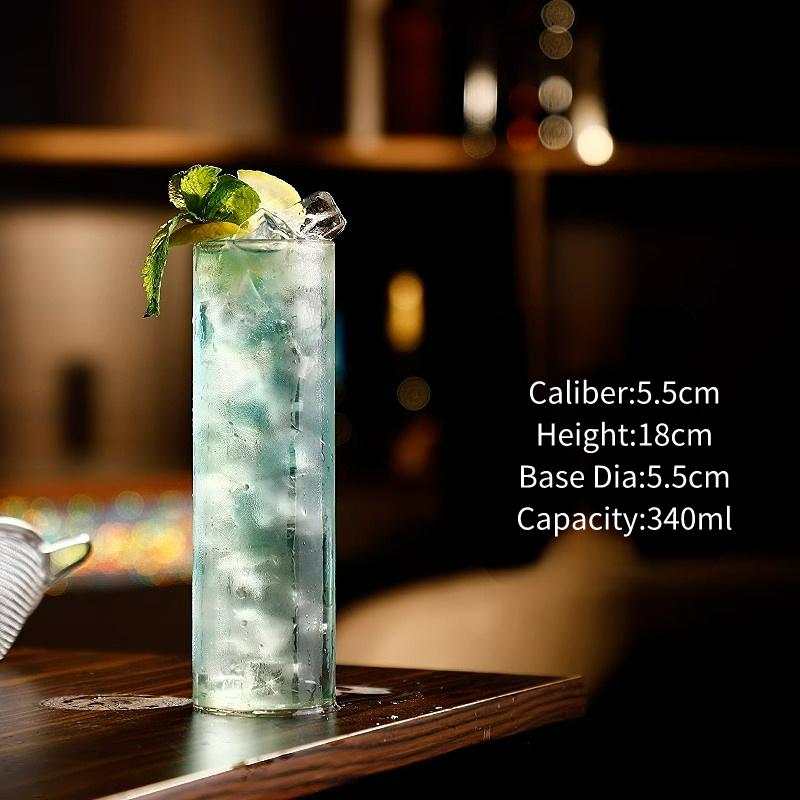 Japanese Style Thin Glasses Cup Creative Cocktail Glass Cups Simple Long Drink Colin Cup Juice Cups Extended Straight Water Cups 340-590ml