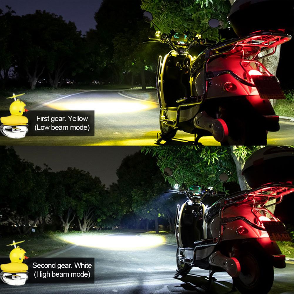 Cool Motorcycle LED Headlight Spot Light With broken wind Yellow Duck with Helmet High Low Beam Light Lamp Bulb Auxiliary Light