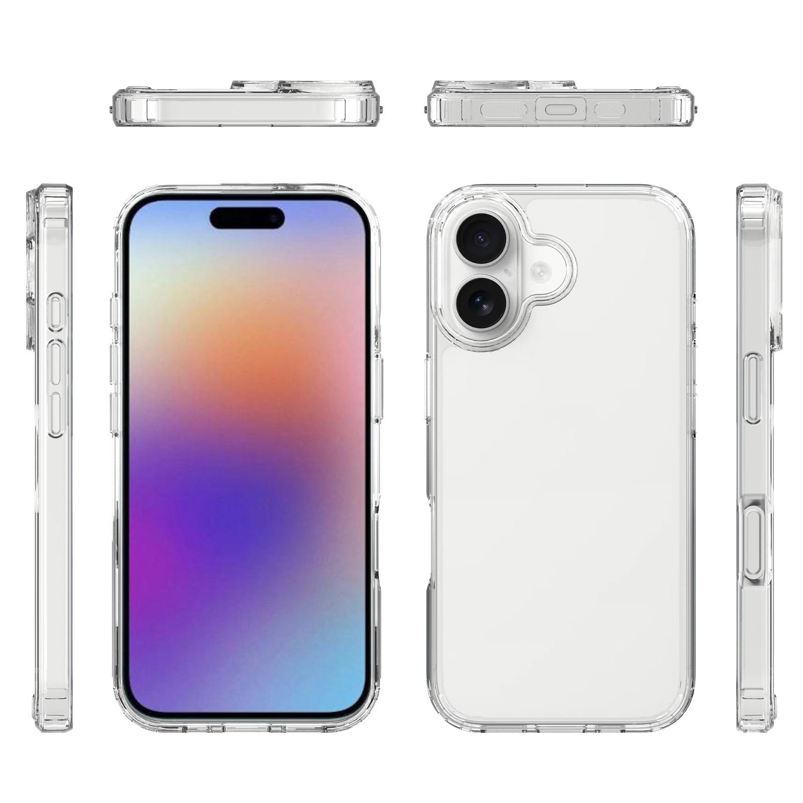 

For iPhone 17 Clear Case TPU+Acrylic Shockproof Phone Back Cover As Shown A