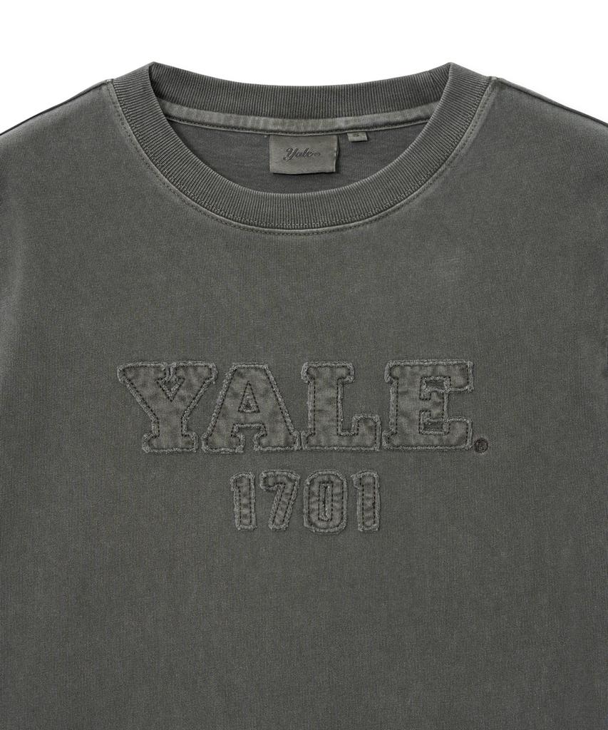YALE Women'S Pigment Applique T-Shirt_Charcoal