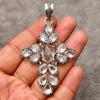 Awesome White Topaz Gemstone Pendant : 925 Sterling Silver Handmade Pendant Jewelry