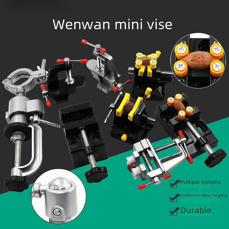 Mini robustní přesná stolní svěrák s plochými čelistmi