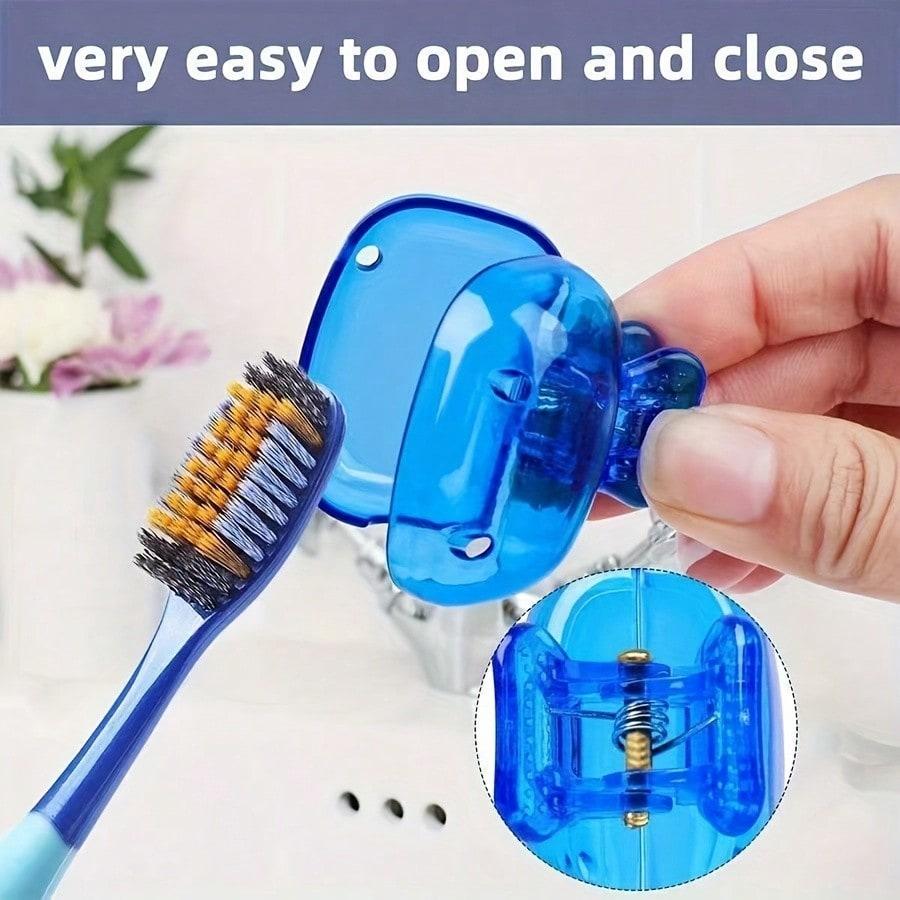 1pcs Portable Toothbrush Storage Clip, Toothbrush Head Protective Cap, Travel Essential Toothbrush Protective Cover, Household Toothbrush Storage Box
