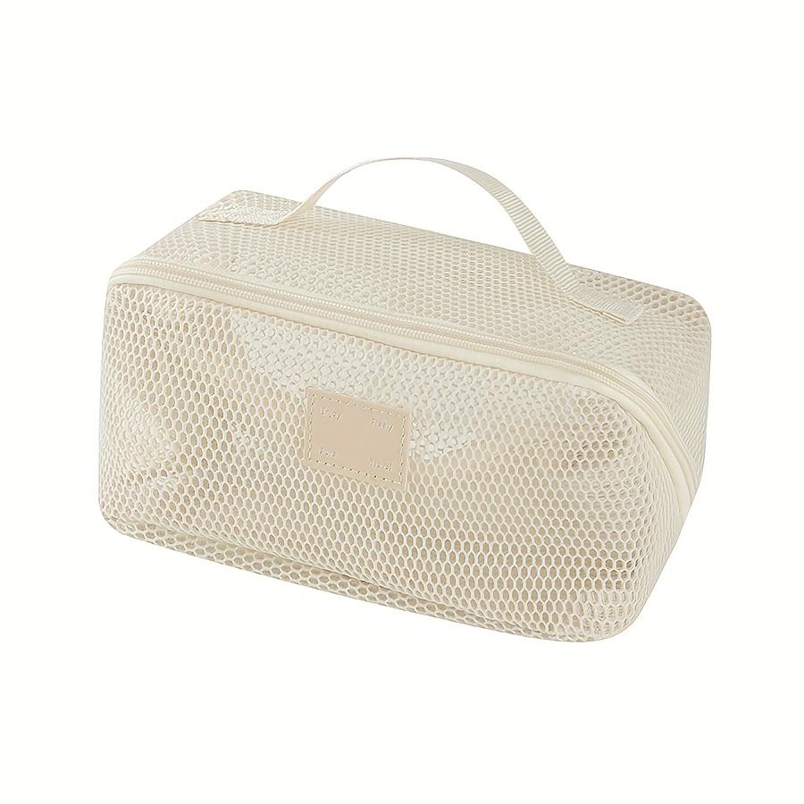 Large Capacity Mesh Cosmetic Bag-Transparent,Multi-Functional Makeup Organizer for Women,Portable Storage Pouch with Zipper