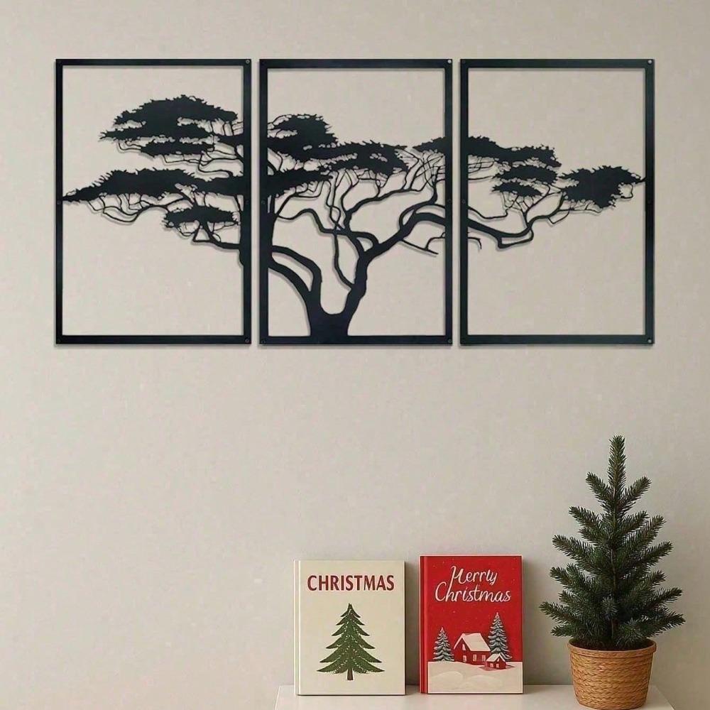 Metal Wall Art 3 Piece Tree of Life Bohemian Decor Home Gift