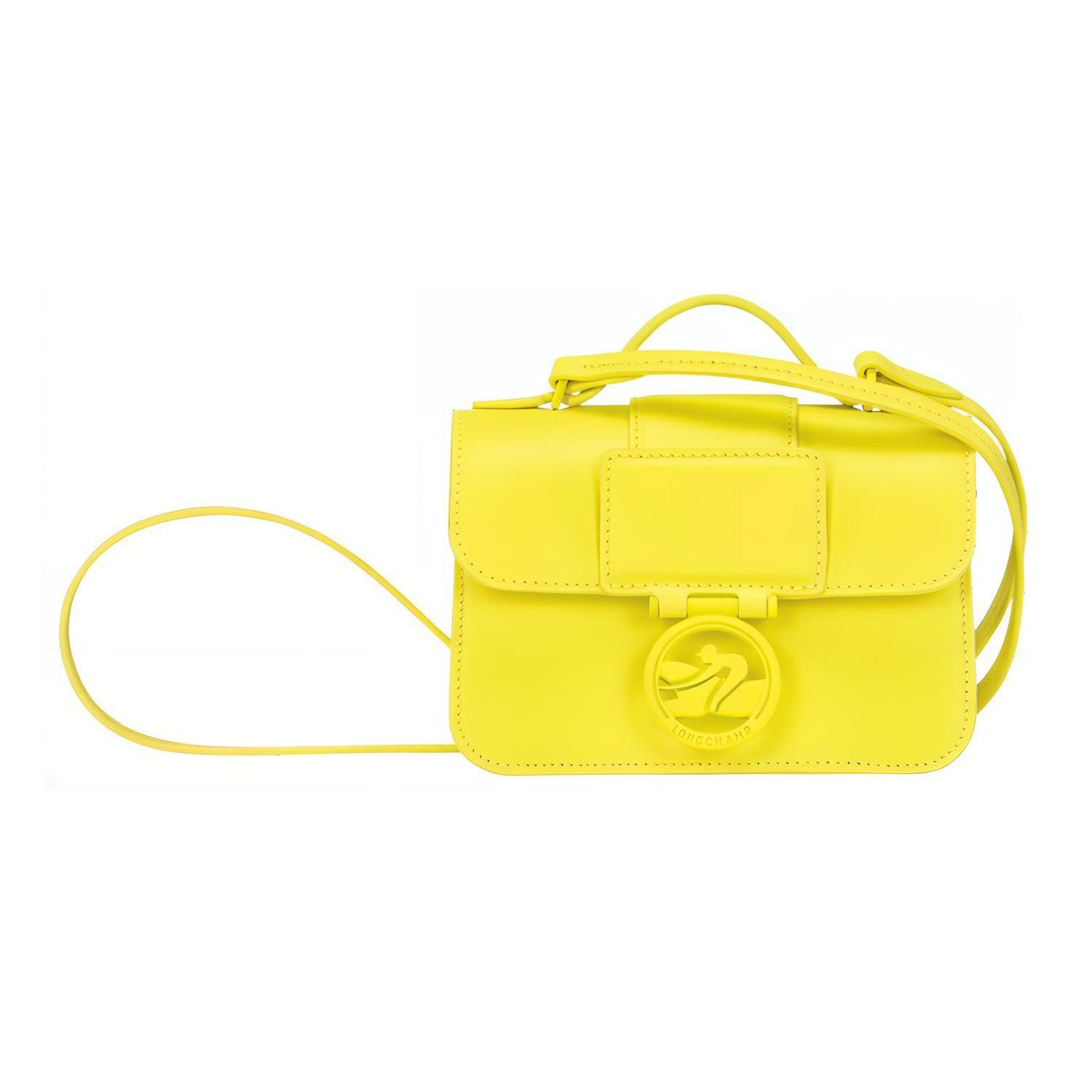 

Новая сумка LONGCHAMP BOX TROT из коровьей кожи, ручная сумка, сумка через плечо, сумка кросс-боди мини женская желтая 10180HBW174 17.0*8.1*11.9CM