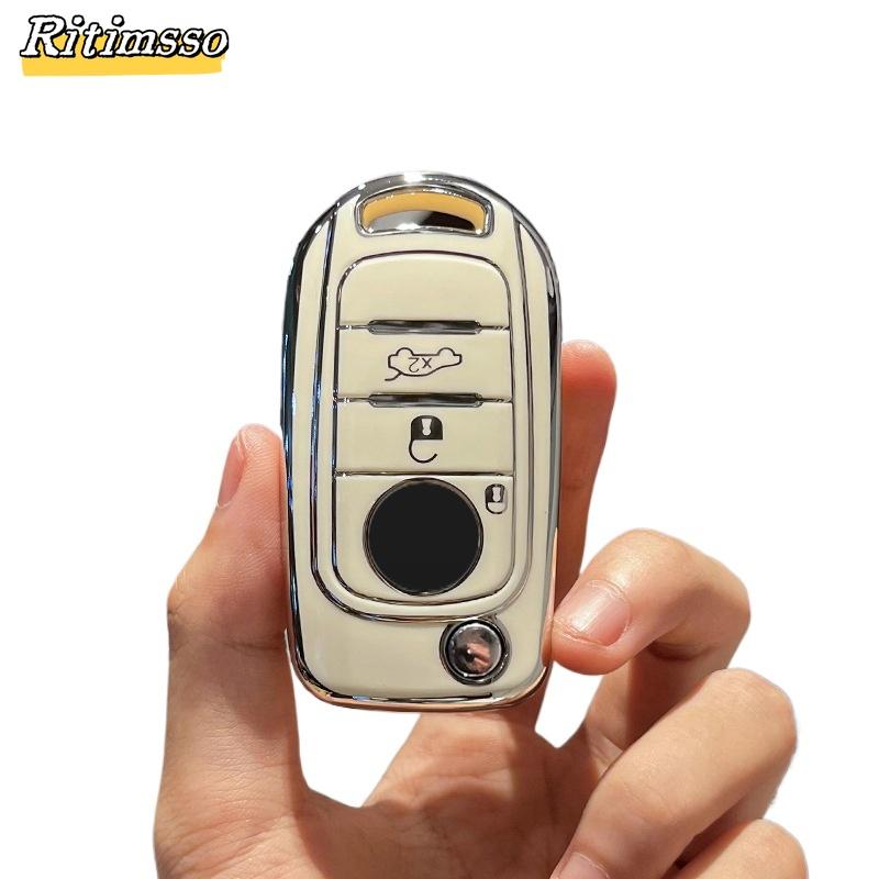 3 Buttons Soft Tpu  Key Case Cover For Fiat Cronos Egea 500X Toro Tipo For Dodge Neon Keyless Fob Shell Skin Holder Protector