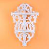 Wall Corner Shelf, 2-Tier White Carved Corner Shelf Corner Display Stand Hanging Corner Shelf for Living Room, Bedroom, Study Room, Home