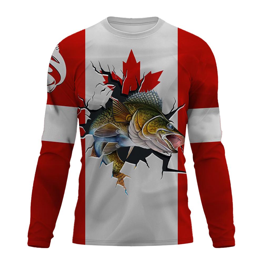 Men's T-Shirts Fishing Graphic 3D Print Tee Shirt Spring and Autumn Tops Fashion Casual Long sleevedfor Men Clothing XS-5XL