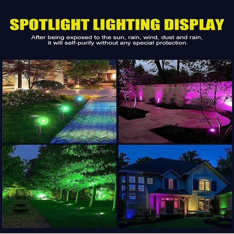 9 LEDs Solar Spotlights,Outdoor IP65 Waterproof,Spot Lights,Brightness Adjustable for Garden Backyard Driveway Patio Law Decor
