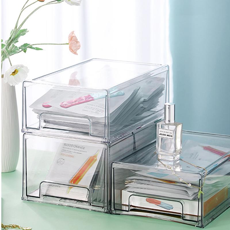 High Capacity Makeup Organizer Cosmetic Storage Box Acrylic Fridge Classification Pantry Cabinet with Drawers Organizer