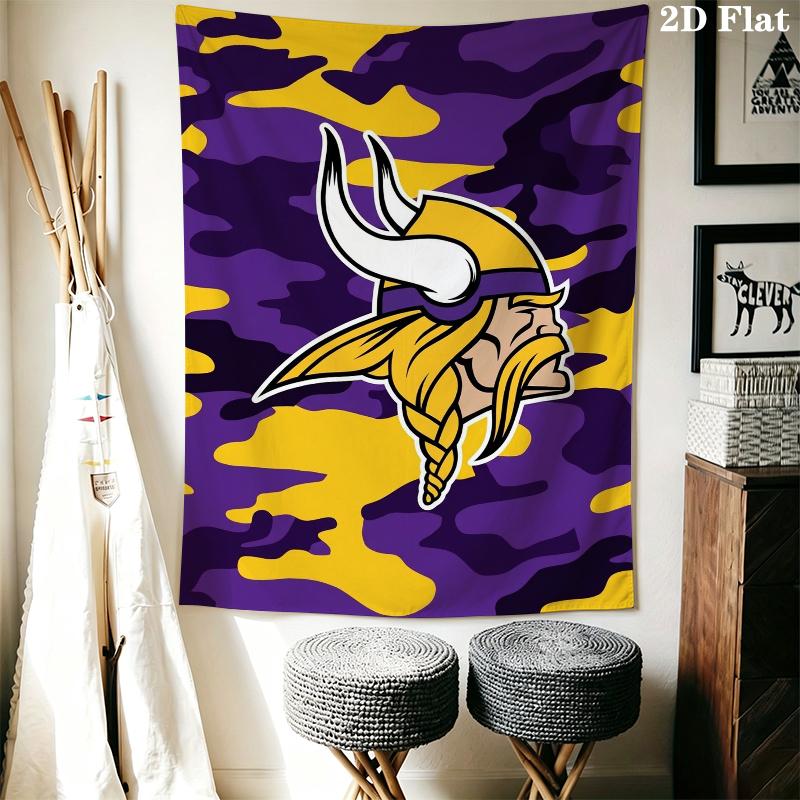 Minnesota Vikings Duvar Gobleni Estetik Duvar Askısı Baskılı Kumaş Battaniye Yatak Odası Oturma Odası Ev Dekorasyonu için Dekoratif Goblenler