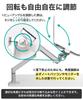 LOE Monitor Arm, LaptopTablet Mount, Gas Spring Type, Desk Mount, Stable, Easy Assembly, LOZ1S, Gray