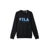 FILA X V&A Heritage Collection Morgan Series Letter Round Neck Pullover Sweatshirt Men sweatshirt Black F11M418219F-BK