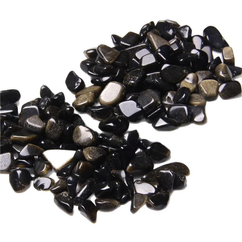 Natural Gold Obsidian Stones for Aquarium, Landscape, Flower Pot Decoration, and Purification, Demagnetization Stone
