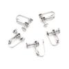 NO Fade 10pcs 15*13mm Stainless Steel Screw Ear Clip Earring Settings Rotate Pads Earring Findings For Jewelry Making Supplies