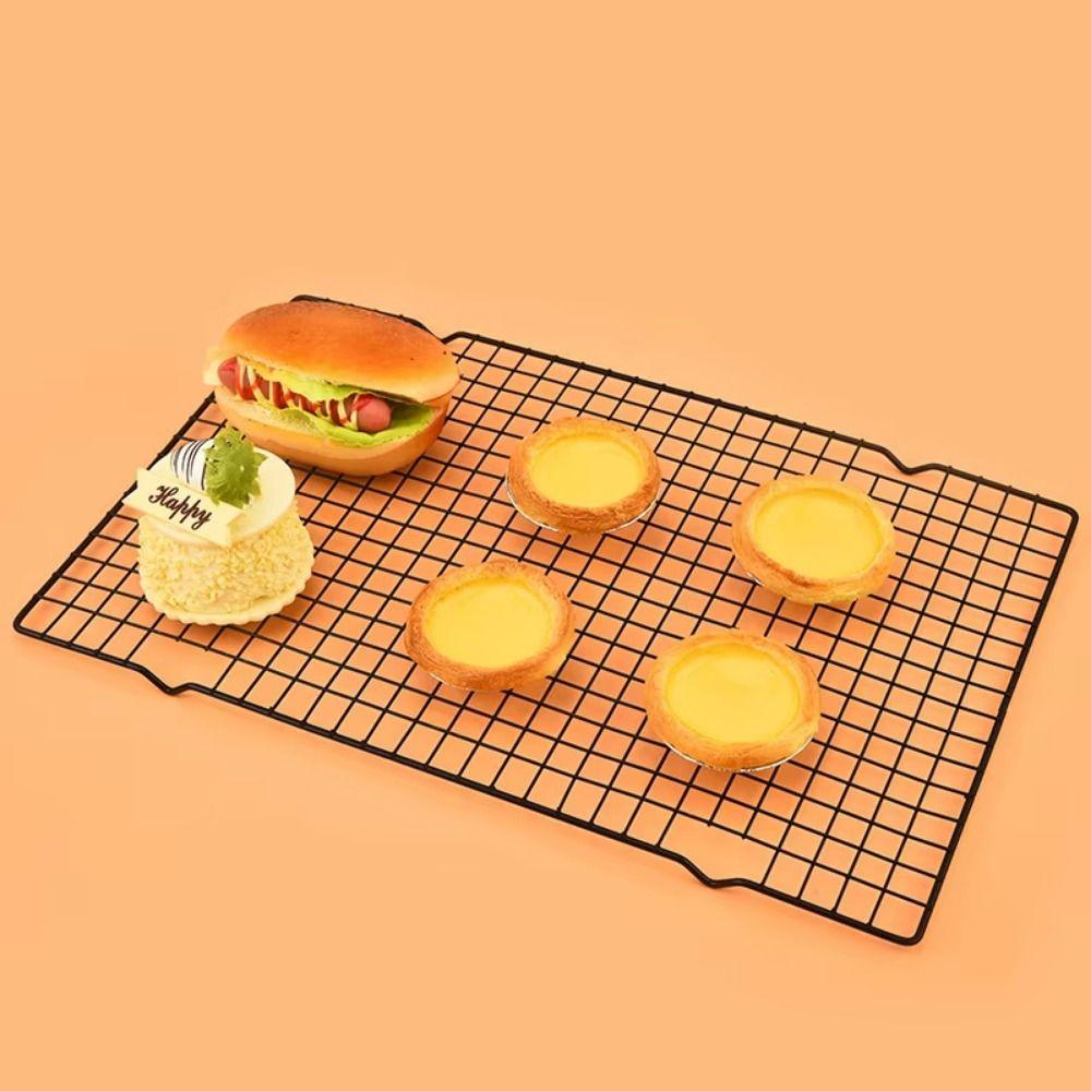 4Pcs Black BBQ Grill Net Non-stick Bread Cooling Rack Baking Cooling Rack  Cooling Grid Tools