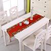 Red Embroidered Hollow Out Christmas Table Runner 38.1x177.8 cm Polyester Machine Woven for Holiday Decor