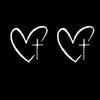 2Pcs/Set Waterproof Rearview Mirror Decal Universal Heart Cross Sticker  Car Exterior Accessories