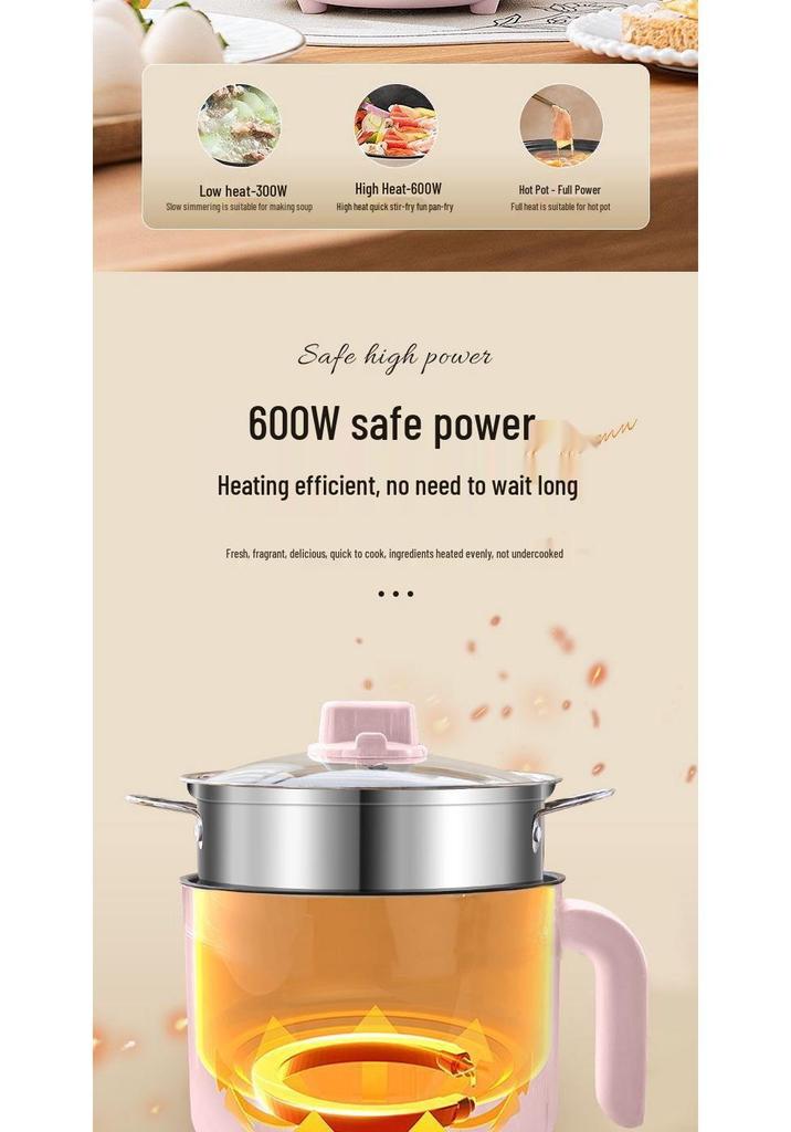 Compact Multi-Functional Electric Pot for Students, Office Workers & Singles - Ideal for Dorms & Instant Noodles