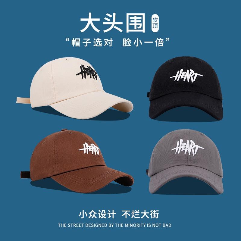 Big brim baseball cap women's spring summer visor casual tide big head circumference showing face small cap