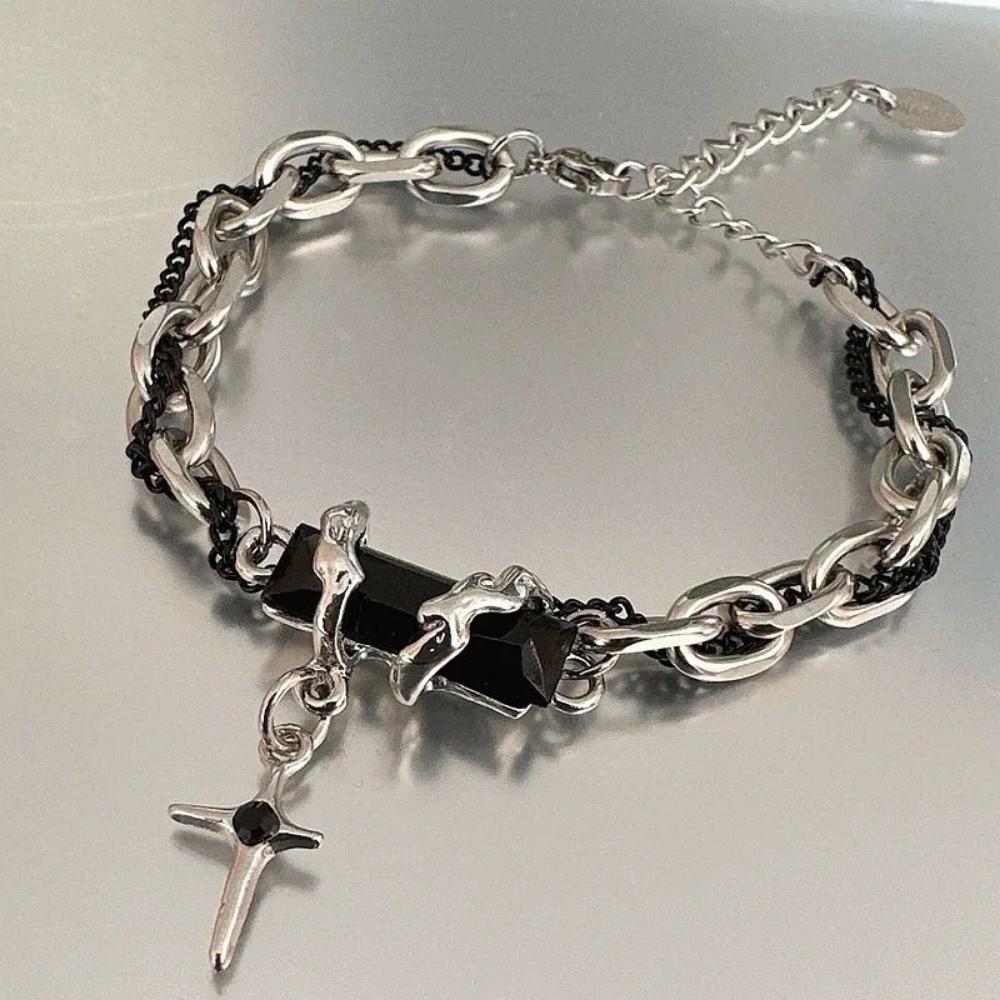 Adjustable Gothic Style Necklace Goth Chain Design Bracelet  Jewelry Accessories