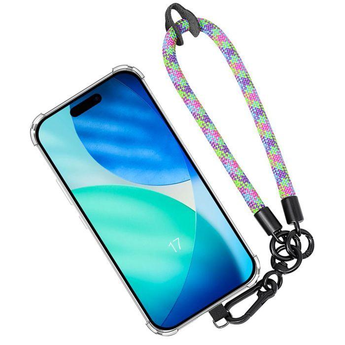 Schutzhülle für iPhone 17 - BOOLING - Stoßfest - Abnehmbares mehrfarbiges Armband - Transparentes Silikon