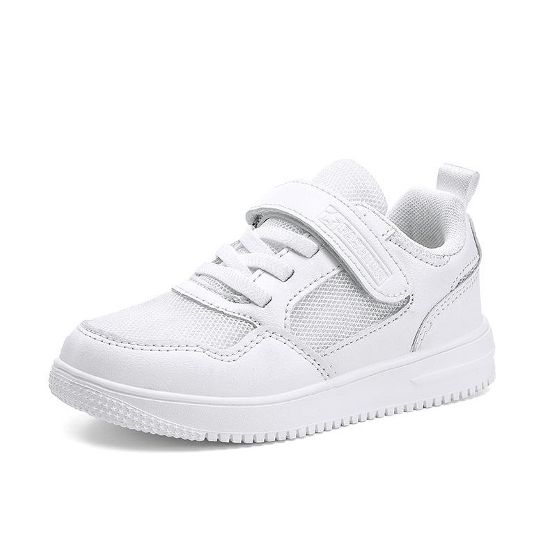 2025 new leather board shoes girls middle-aged and older children non-slip soft sole children's casual shoes boys white shoes spring and autumn