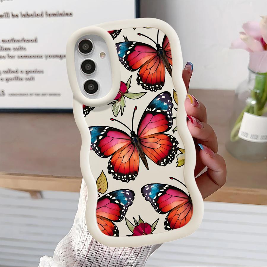 

Red Blue Butterfly Case for Samsung Galaxy A14 A15 A12 A13 A21s A16 A52 A11 Soft Phone Cover A33 A03 A04 A06 A53 A23 A05 A22 Galaxy A03