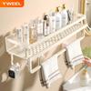 No-Drill Adhesive Wall-Mounted Bathroom Shelf