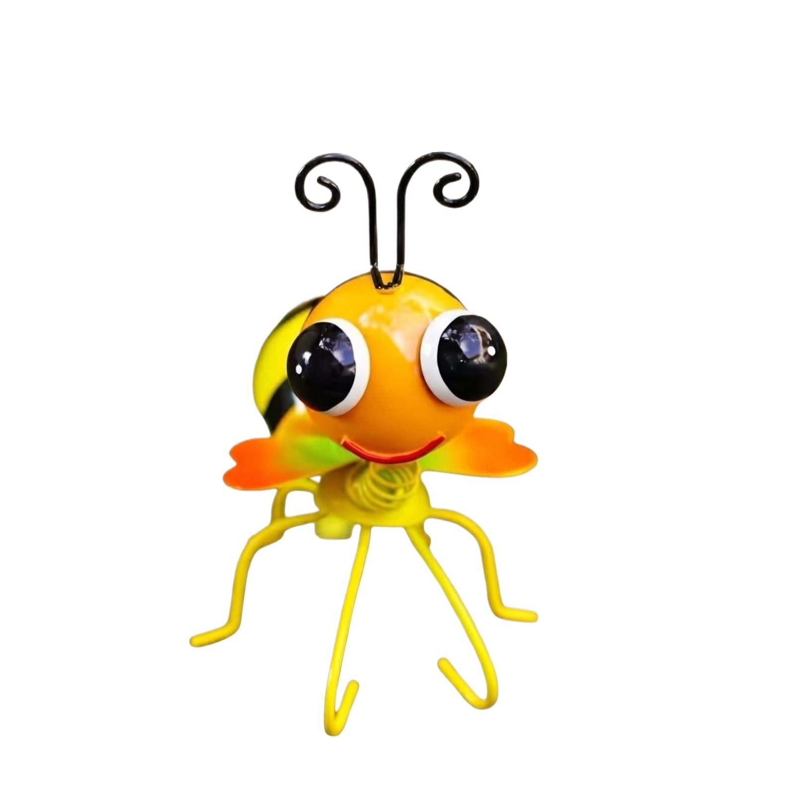 

Metal Bee Garden Ornament Decorative Outdoor Sculpture for Yard Patio Lawn Art Figurine with Hand Painted Details and Curved Antennae One Size жовтий