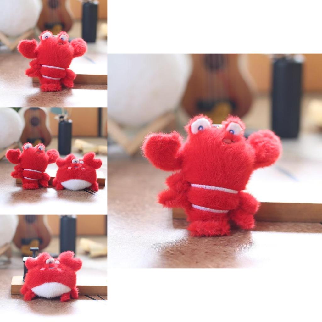 Plush Lobster Keychain With Soft Short Pile For Bag Decor And Gift