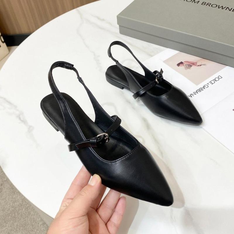 Fashion 2025 Hot Sale Female Shoes Closed Toe Women's Sandals Daily Dress Sandals Women Pointed Toe Slip On Buckle Low Heel Ladies Shoes