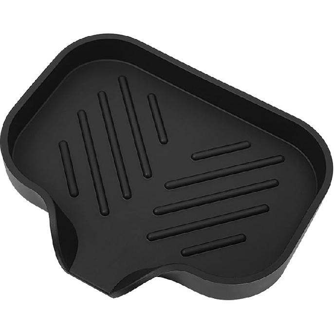 Premium Silicone Soap Dish with Drain Spout - Multifunctional Sink Organizer for Kitchen and Bathroom, Holder for Dish Soap Dispenser,