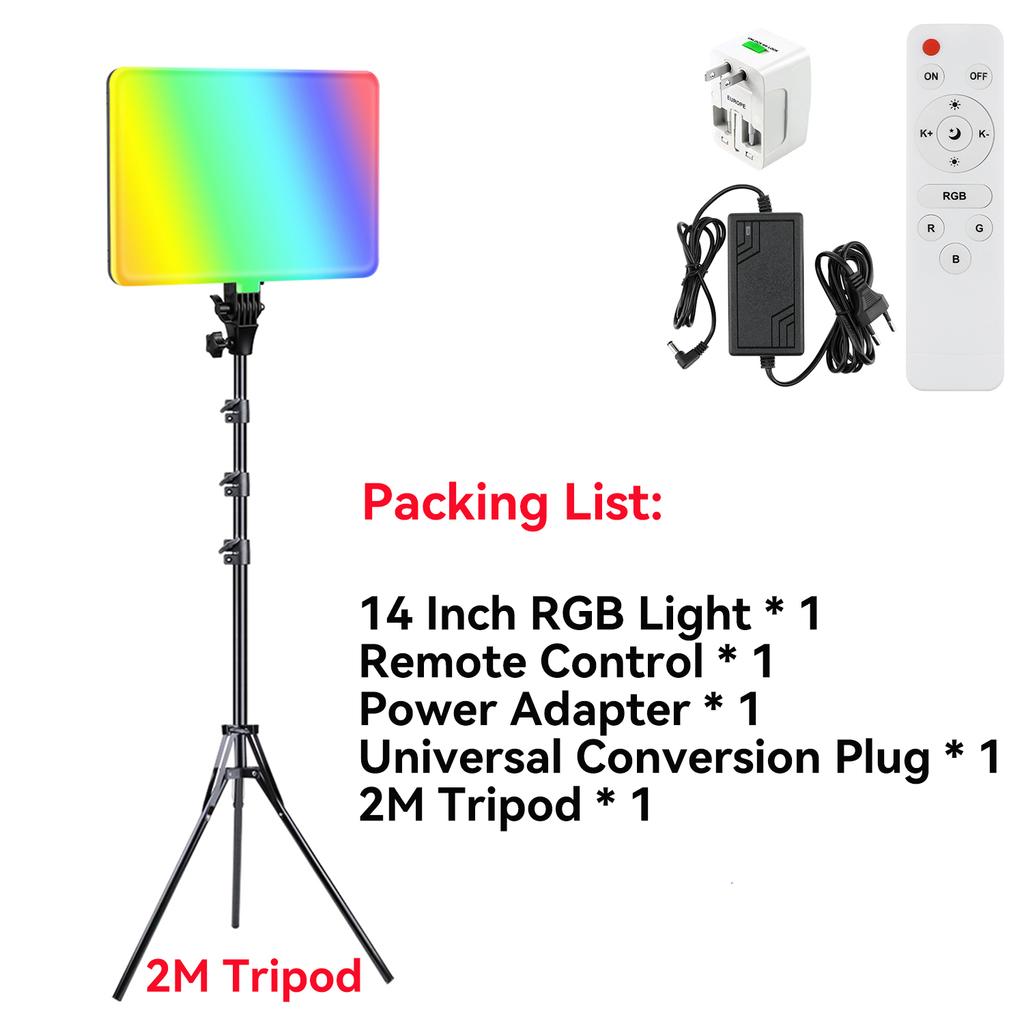 RGB LED Video Light Panel Photo Studio Kits 3200K-5600K Softer Lighting for Tiktok Studio Shooting Portraits Live YouTube