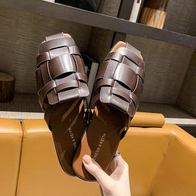 Mode Damen Hausschuhe Sommer Neu Handgestrickte Flache Outdoor Sandalen Freizeit Outdoor Einfache Damen Lässig