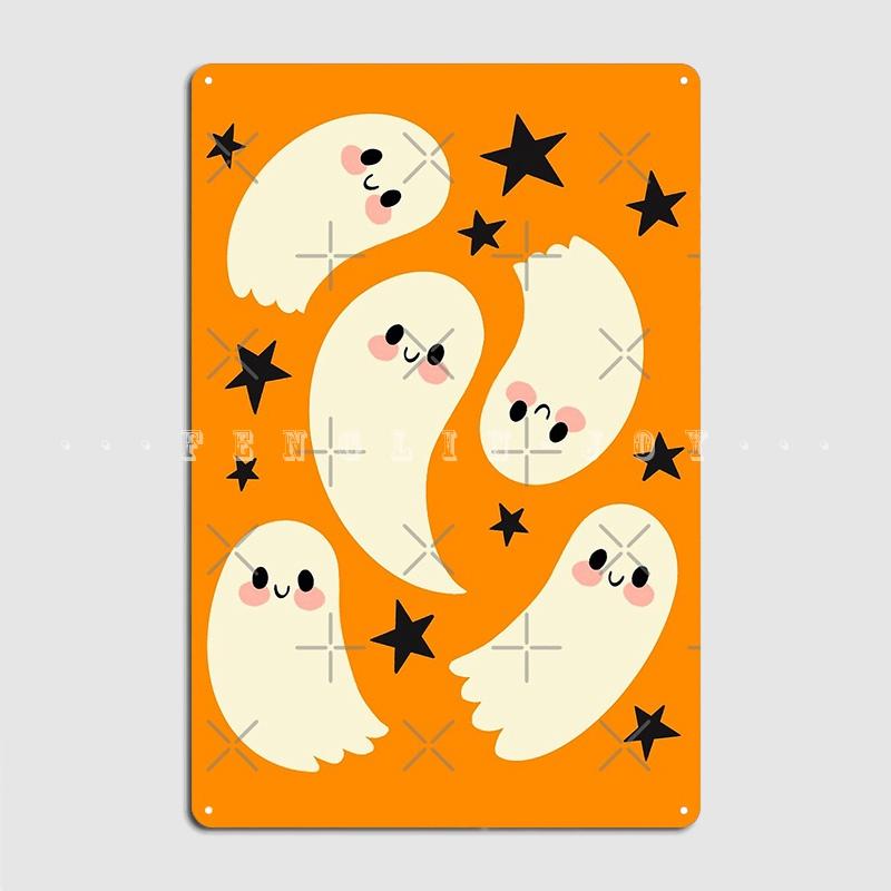 

Милые призраки, металлическая табличка, плакат, настенный паб, кухня, винтажные тарелки, жестяная вывеска, плакат 20x30cm