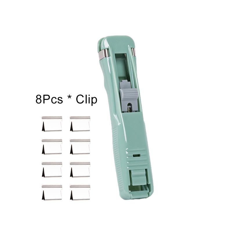 1PC Mini plastové školní potřeby Ruční sponkové vázací nástroje Tlačná sešívačka na dokumenty