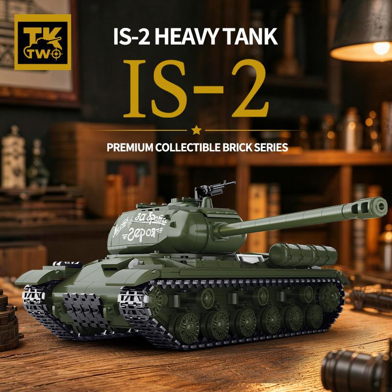 IS-2 HEAWY TANK Panther Tiger II Tank Toy Puzzle Enlightenment Series MOC Collectible Tank Model Combined Model Birthday Gift