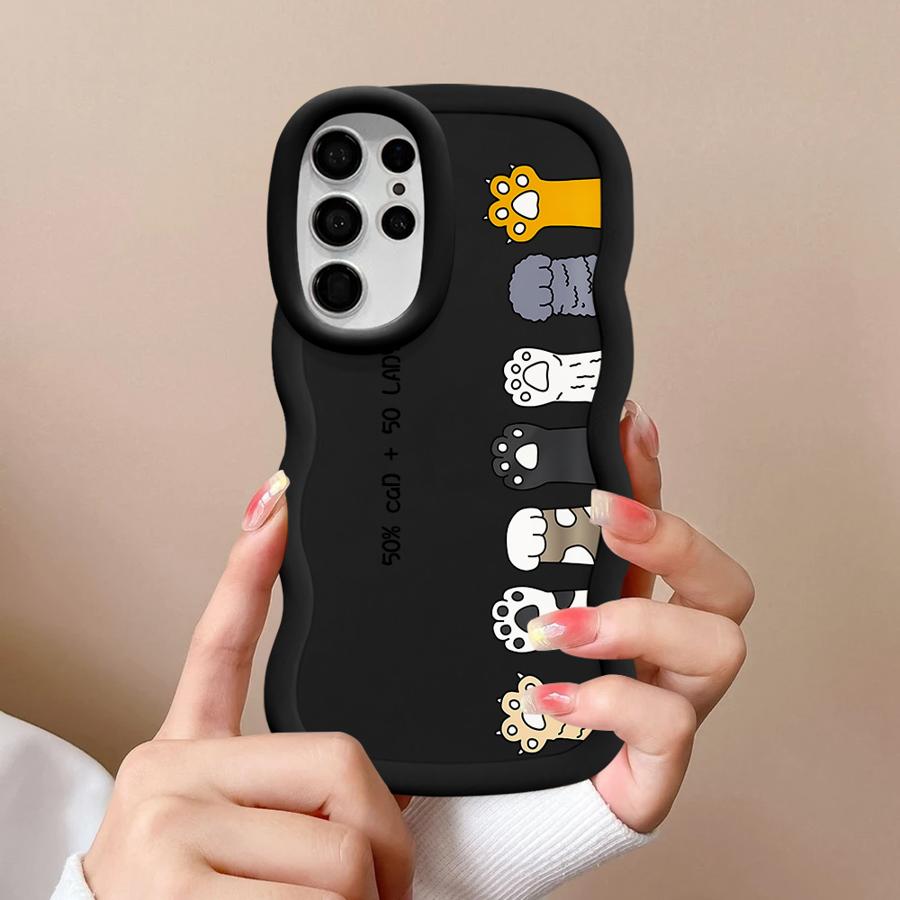 Soft Phone Cover Case for Samsung Galaxy S22 Ultra S24 S20 FE A25 S25 S21 A26 S23 Plus A55 A54 A34 A35 A24 A36 Cute Cartoon Cat